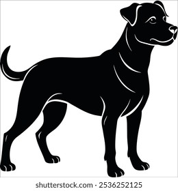 Una Ilustración vectorial de perro elegante y detallada, que captura la esencia de un canino juguetón con líneas limpias y características expresivas. Ideal para logotipos, ropa y diseños con temática de mascotas.