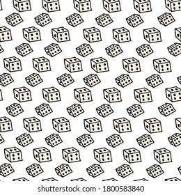 Sleek Dice Art: Upgrade your visuals with this seamless pattern of thin black outline dice. Great for backgrounds, gaming-inspired themes, or projects seeking a modern aesthetic