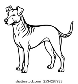 A sleek dog vector illustration showcasing clean lines and minimalistic design. Capturing the loyal and playful spirit of man's best friend in a modern, stylish form.