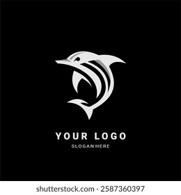  Sleek Dolphin Logo – Modern Abstract Marine Symbol