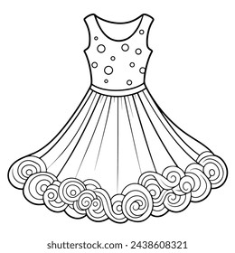 Sleek dress outline icon in scalable vector format.