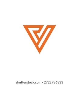 Diseño de logotipo de triángulo geométrico naranja abstracto elegante y dinámico. Símbolo de arte lineal moderno que crea una fuerte identidad visual, ideal para la tecnología, los negocios y la marca innovadora