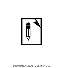 Sleek edit document icon featuring a pencil and paper for easy content modification.