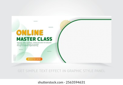 Sleek e-learning banner template with a focus on simplicity and readability for all audiences.