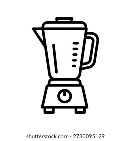 Ícone de liquidificador de cozinha elétrica elegante para smoothies e preparação de alimentos, ilustrando ferramentas culinárias modernas e gráficos de aparelhos de estilo de vida saudável