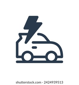 Sleek Electric Vehicle Design Concept Vector Icon Illustration