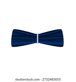 Uma elegante gravata borboleta azul escura com uma textura brilhante e refinada. Esta ilustração vetorial apresenta um design clássico, perfeito para eventos formais, acessórios de moda, roupas de casamento ou marca elegante. A cor marinha profunda e o brilho metálico sutil do nó adicionam um toque de sofisticação. Isolado em um fundo branco limpo, é um elemento de design ideal para vários projetos relacionados à moda masculina e celebrações.