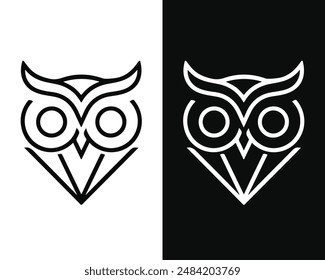 Una mascota de Vector de búho minimalista elegante y elegante, perfecta para logotipos o iconos. Sus líneas limpias y su diseño moderno lo hacen versátil y visualmente atractivo para diversos propósitos de marca.