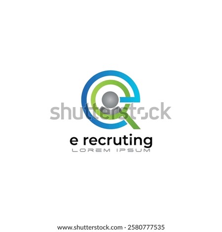 A sleek e-recruiting logo featuring a circular Q shape, user icon, and bold typography, representing digital hiring, job search, and professional networking identity.
