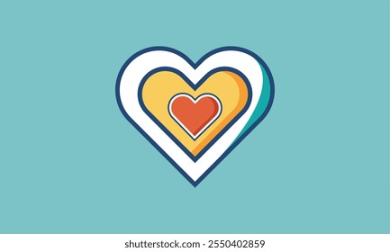 A sleek flat line heart icon vector design, symbolizing love and care, perfect for modern, minimalist, and romantic-themed projects.