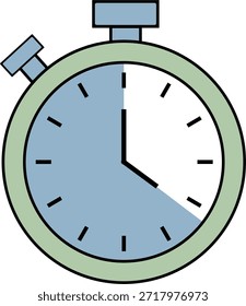 Icono de Vector plano elegante de un cronómetro de precisión. Diseñado para representar el rendimiento de alta velocidad, el cronometraje deportivo, el seguimiento de la aptitud, los plazos estrictos y la gestión de cuenta regresiva. Ideal para App de productividad, Sitios web de entrenamiento atlético e indicadores de servicio de entrega.