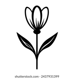 Sleek flower outline icon in scalable vector format for easy use.