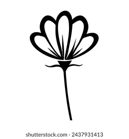 Sleek flower outline icon in scalable vector format for easy use.