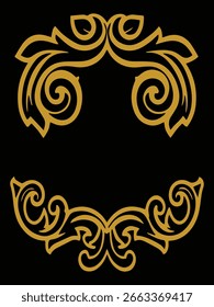 Sleek Flowing Ornamental Frames Abstract Decorative Vector Graphics