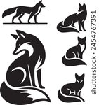 Sleek Fox Silhouette Vector Illustration. 