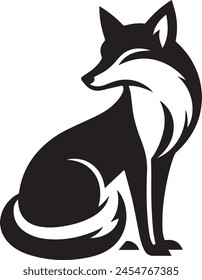 Sleek Fox Silhouette Vector Illustration. 