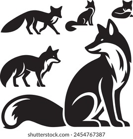 Sleek Fox Silhouette Vector Illustration. 