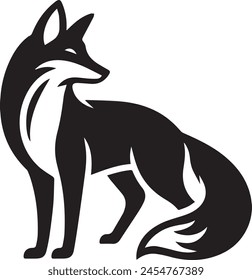 Sleek Fox Silhouette Vector Illustration. 