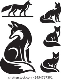 Ilustración vectorial de silueta elegante Fox. 