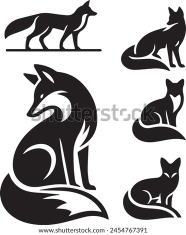 Sleek Fox Silhouette Vector Illustration. 