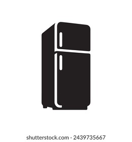 Sleek Fridge Silhouette - Home Appliance Icon