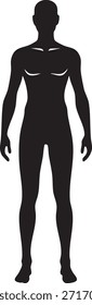 Siluetas elegantes de la figura del robot humanoide de pie de cuerpo completo aisladas sobre fondo blanco