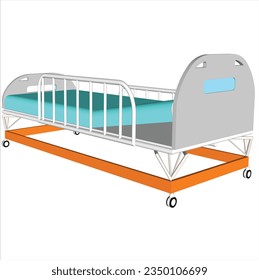 Ilustración del vector de cama de hospital funcional y elegante.