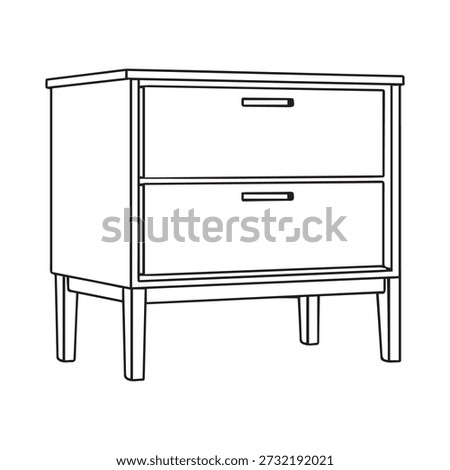 Sleek and functional nightstand featuring two drawers for storage, perfect for bedrooms and living spaces. Its minimalist design adds a touch of elegance to any decor.