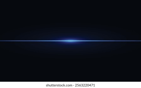 A sleek futuristic design featuring a glowing horizontal blue light beam against a dark black background, representing technology and modern aesthetics