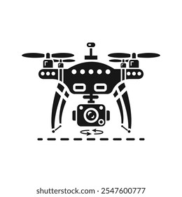 Un logotipo elegante y futurista para una marca de cámaras de drones, que incorpora Formas abstractas o una silueta de drones para reflejar la innovación, la precisión y la tecnología avanzada.