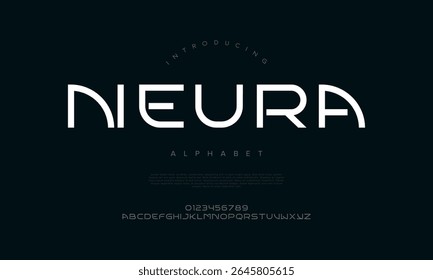 Fonte sans serif elegante e futurista com linhas limpas e terminações curvas, perfeito para a marca digital