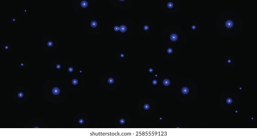 Sleek, futuristic starry night effect with glowing blue dots scattered across a deep black background. The soft illumination and varying sizes create a mesmerizing cosmic or sci-fi aesthetic