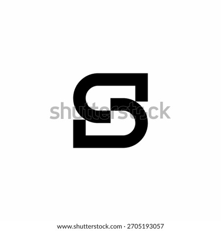 Sleek, geometric S logo with rounded, opposing blocks. Conveys dynamic flow and sophistication. Perfect for tech software or luxury apparel.