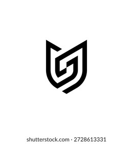 Sleek geometric shield merging 'G' and 'S' lines, symbolizing security and modern innovation.