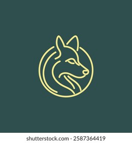 A sleek, geometric wolf logo in line art, symbolizing leadership, instinct, and freedom.