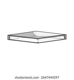 desenho animado de plataforma de vidro elegante. versátil durável, inovador personalizado, museu de varejo elegante sinal de plataforma de vidro.