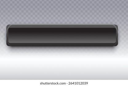 Sleek glossy dark grey button with rounded corners, perfect for UI and UX design, app interfaces, and modern digital projects. Features subtle depth for a polished look.
