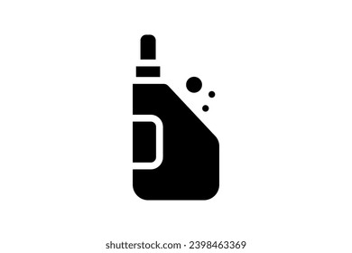  Icono de estilo glifo espumoso de una botella de detergente líquido, Distintivamente simple y elegantemente aislado en un fondo blanco para una estética moderna y cristalizada. 
