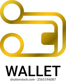 A sleek gold wallet logo featuring minimalist shapes and a polished gradient, conveying professionalism and financial trust