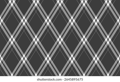 Sleek grayscale diagonal plaid pattern.  Perfect for website backgrounds, textile designs, or modern branding.