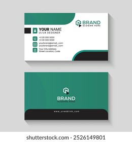 Sleek Green and black Professional Business Card Template
