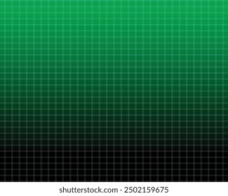 Ein glattes grünes Gitter auf dunklem Farbverlauf Hintergrund Geometrisches Gittermuster abstrakter Hintergrund.