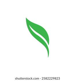 A sleek, green leaf logo representing environmental awareness, organic products, and sustainability. Ideal for eco-friendly brands, natural products, and green initiatives.