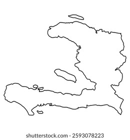 Sleek Haiti Outline, Minimalist Map in Black Silhouette