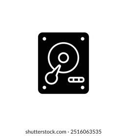 Sleek Hard Drive Icon - Modern, Minimalistic Vector Graphic for Technology, Data Storage, and Computer Hardware