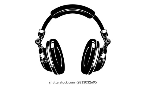 Sleek headphone line art perfect for music streaming apps, audio equipment branding, and lifestyle graphics celebrating sound and technology.