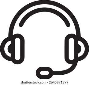 Sleek Headset Icon for Communication and Technology Concepts Minimalist Design for User Interface and Graphic Design Projects