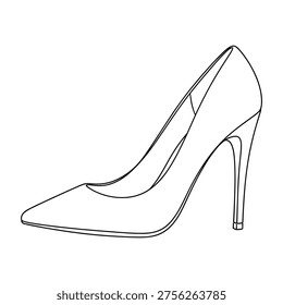 a sleek high heel shoe in a modern flat design, perfect for fashion or lifestyle marketing and advertising