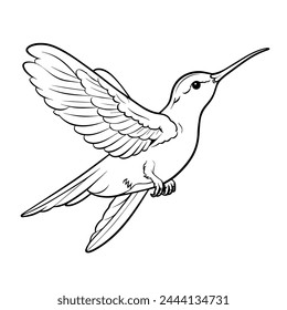 Sleek hummingbird icon vector, perfect for nature-themed projects. Delicate charm.