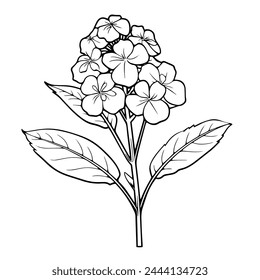 Sleek hydrangea icon vector, ideal for floral-themed projects. Simple elegance.